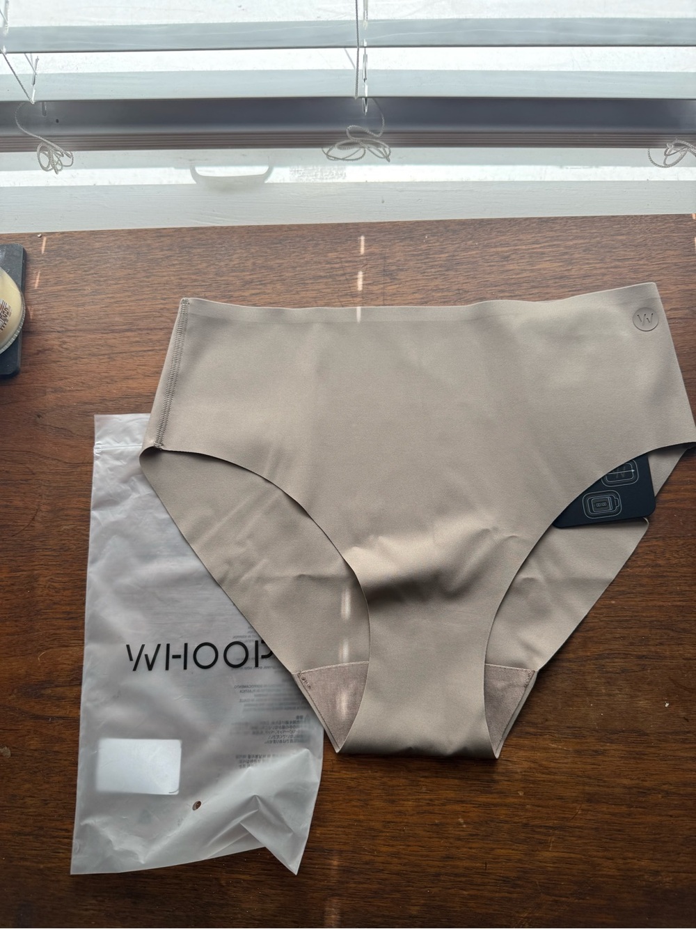 WHOOP seamless high-waist underwear in taupe